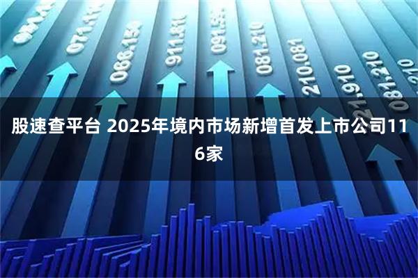 股速查平台 2025年境内市场新增首发上市公司116家